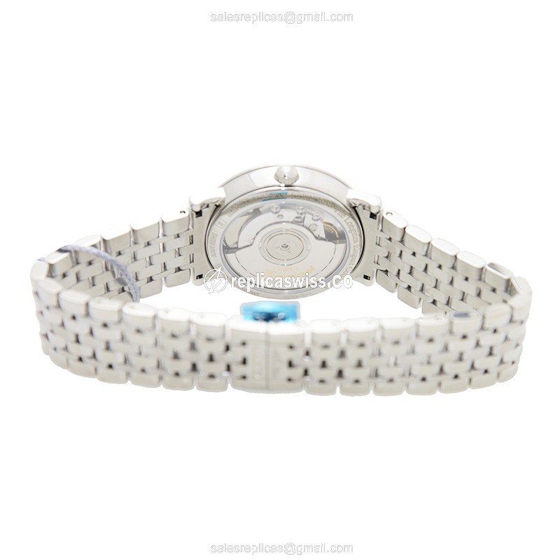 Longines Elegant Replica - Automatic - White Dial - Steel Case & Diamonds - Silver Strap - View 4