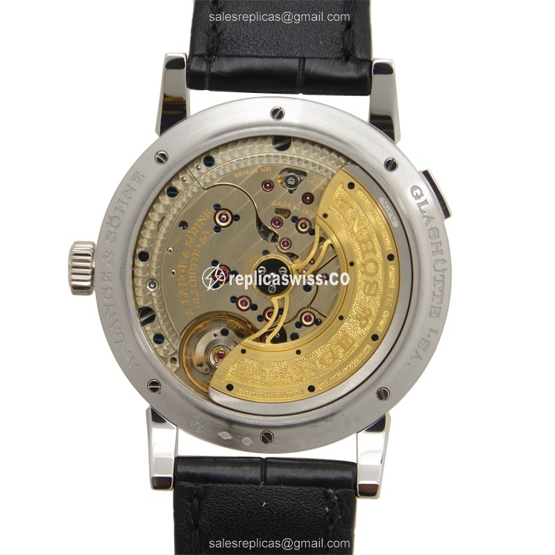 A. Lange & Sohne LANGE 1 Replica - Automatic - 950 Platinum - Silver Dial - Buckle Clasp - Black Alligator Strap - View 3