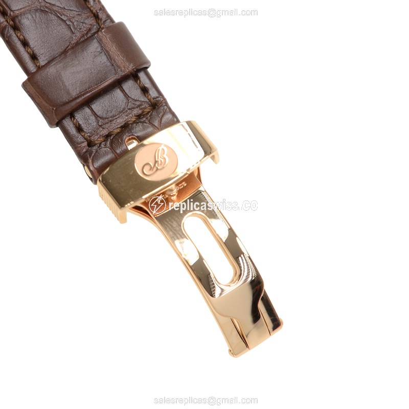 Breguet 8787BR/29/986 Classic - Automatic - 18kt Rose Gold - White Dial - Brown Alligator Strap - View 4
