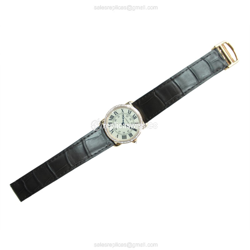 Cartier WR000351 RONDE LOUIS CARTIER Quartz 18kt Rose Gold & Diamonds - View 2