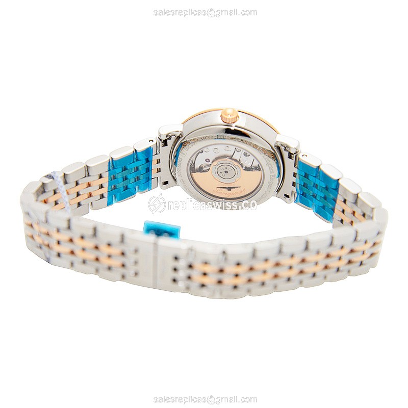 Longines L4.310.5.12.7 Replica - Automatic - 18kt Rose Gold Case - White Dial - Silver Strap - View 4