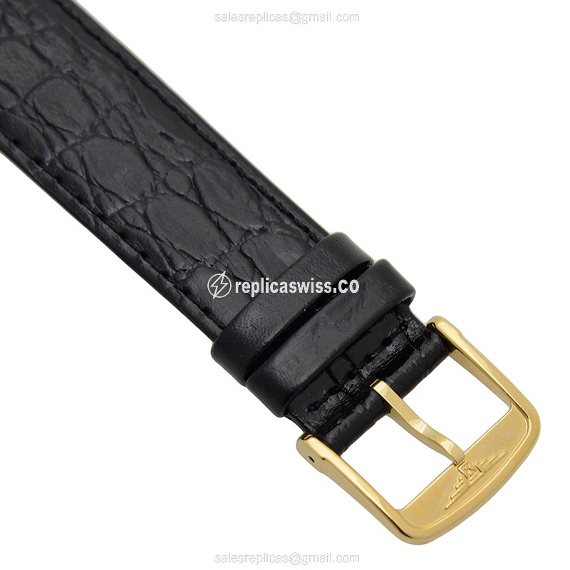 Longines Presence Replica - Automatic - PVD Gold - White Dial, Black Alligator Strap - View 4