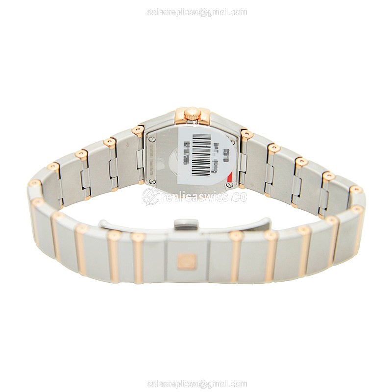 Omega Constellation Quartz Replica - 18kt Rose Gold Case - Pink Dial - Silver Steel Strap - View 3
