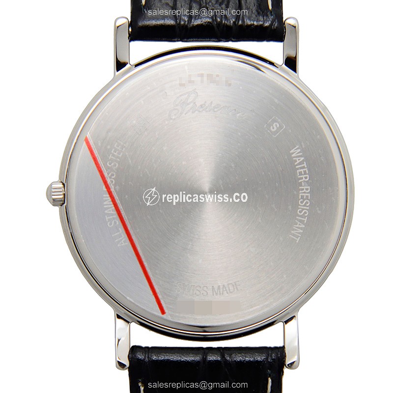 Longines Presence Quartz - Stainless Steel - White Dial - Black Alligator Strap - View 3