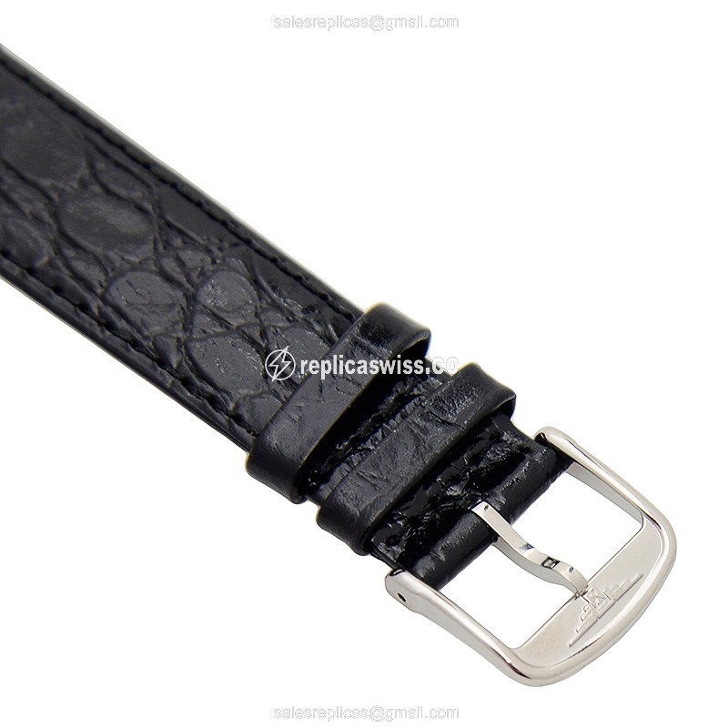 Longines Presence Quartz - Stainless Steel - White Dial - Black Alligator Strap - View 4