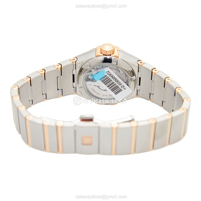 Omega Constellation Replica - Automatic 18kt Rose Magic - Pink Dial - Steel Strap - Silver Clasp - View 4