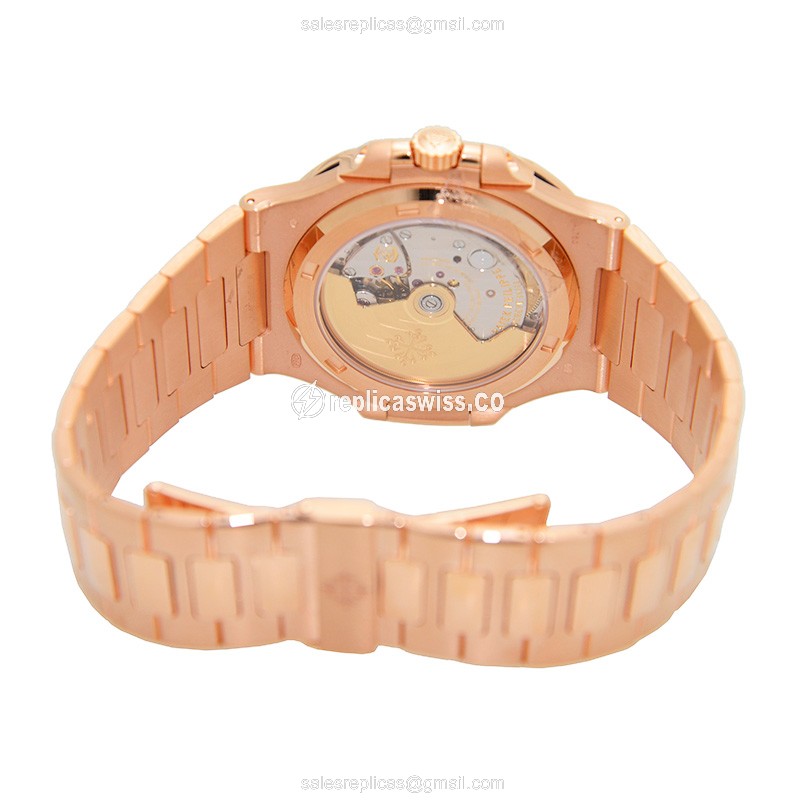 Patek Philippe 5711/1R-001 Replica - Auto - 18kt Rose Gold - Round Dial - Gold Clasp - View 4