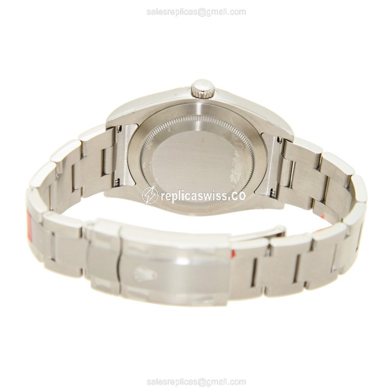 Rolex 114300PUR_O Replica - Automatic - Steel Case - Purple Dial - Silver Strap - View 4