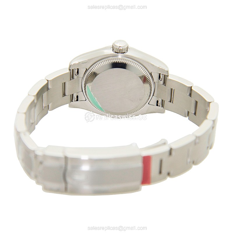 Rolex OYSTER PERPETUAL Replica - Automatic - Steel Case - White Dial - Silver Strap - View 4