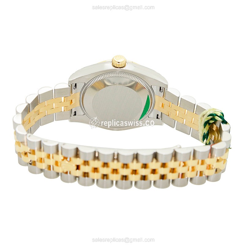Rolex Lady Datejust Replica - Automatic, 18kt Gold, Black Dial on Steel - View 4
