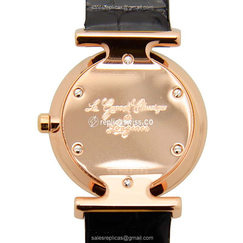 Longines L4.209.1.97.2 Replica - Quartz - PVD Gold - White Dial - Buckle Clasp - View 3