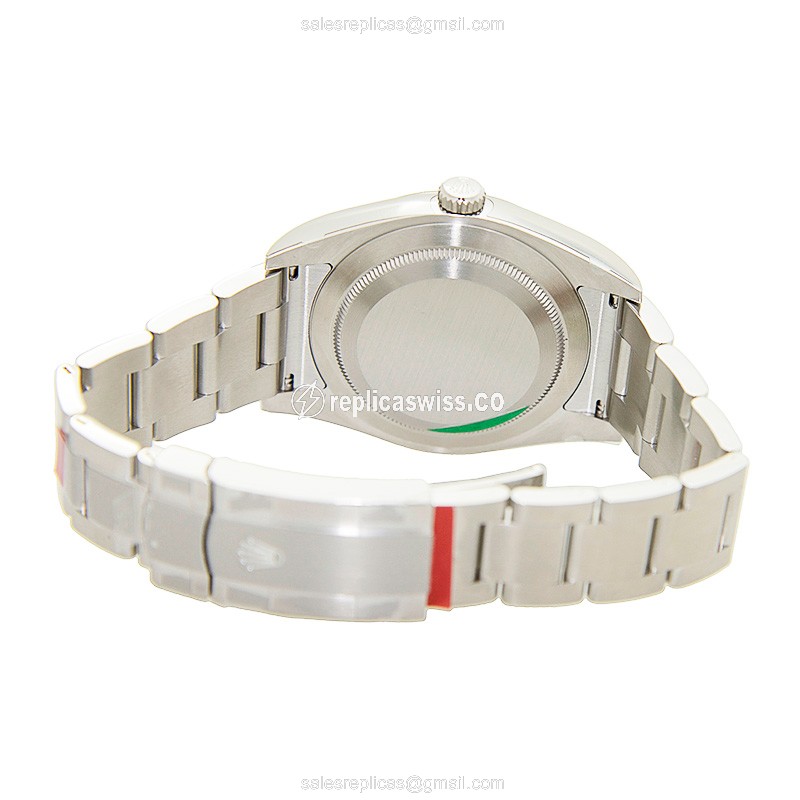 Rolex OYSTER PERPETUAL Replica - Automatic - Steel Case, Gray Dial - Silver Steel Strap - View 4
