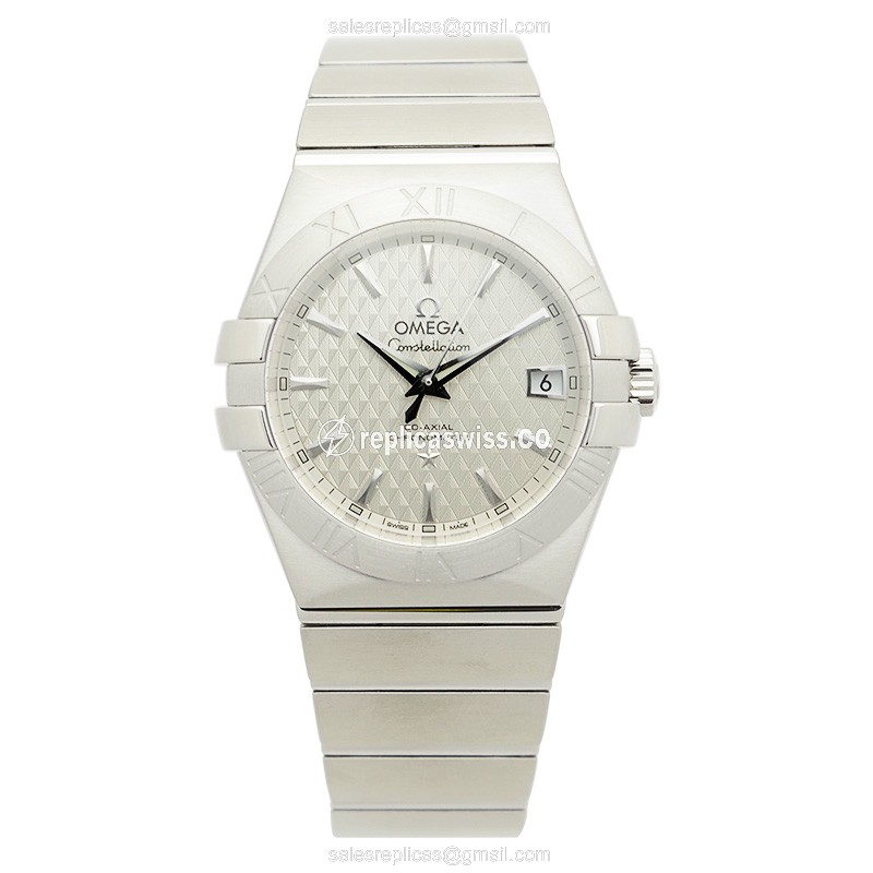 Omega Constellation Replica - Automatic - Stainless Steel - Silver Dial - Sapphire Crystal - Silver Strap - View 2