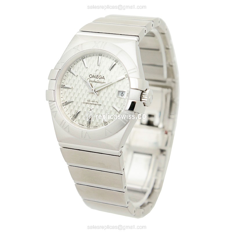 Omega Constellation Replica - Automatic - Stainless Steel - Silver Dial - Sapphire Crystal - Silver Strap - View 3