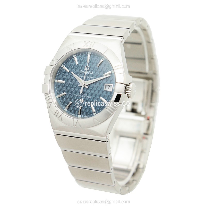 Omega Constellation Replica - Automatic | Steel Case | Blue Dial | Silver Clasp - View 3