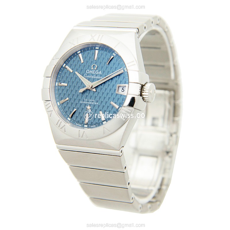 Omega Constellation Replica - Automatic - Blue Dial - Steel Case - Silver Steel Strap - View 3