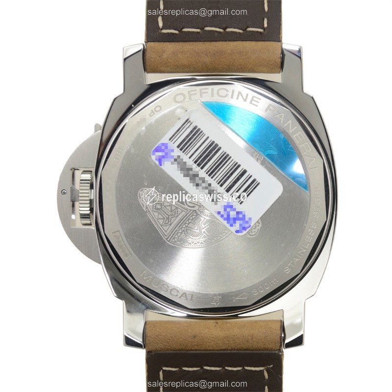 Panerai PAM00545 LUMINOR Replica - Manual - Stainless Steel - Black Dial - Brown Cowhide - View 3