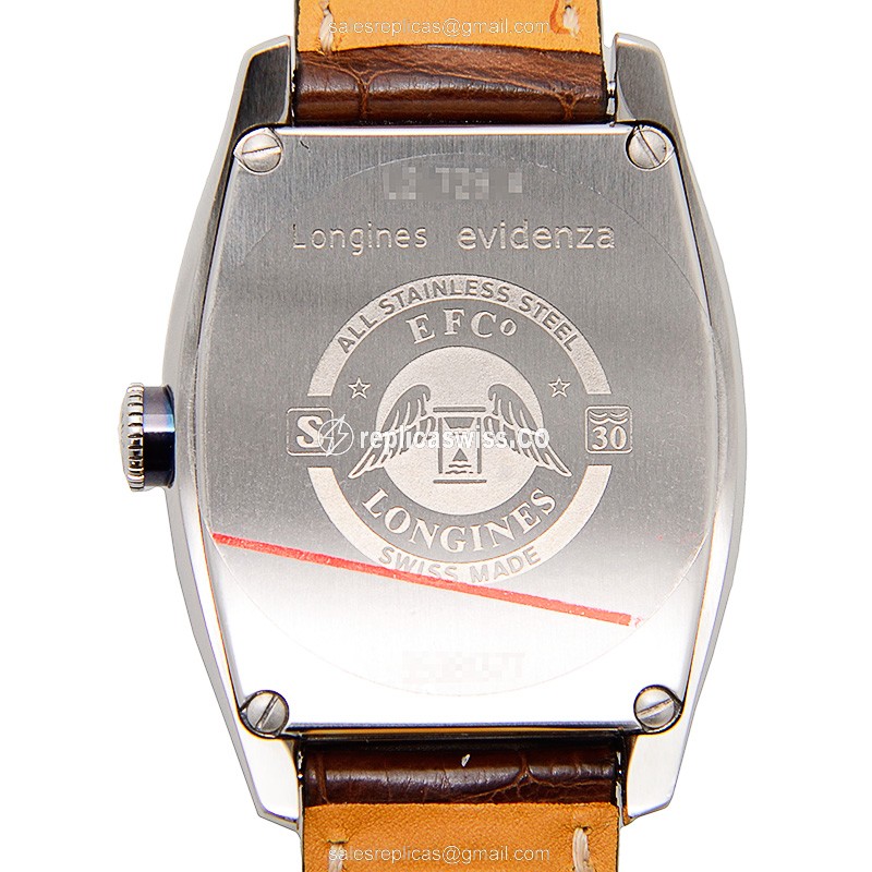 Longines LES CLASSIQUES Replica - Automatic - Silver - Brown Alligator - View 3