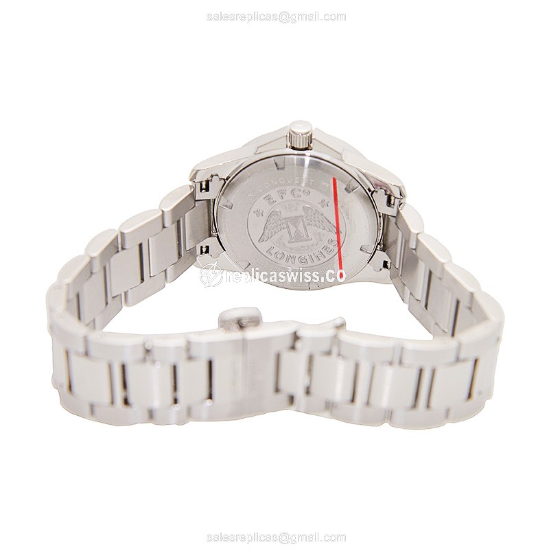Longines Conquest Replica - Quartz - Stainless Steel Case - White Dial on Silver Strap - View 4