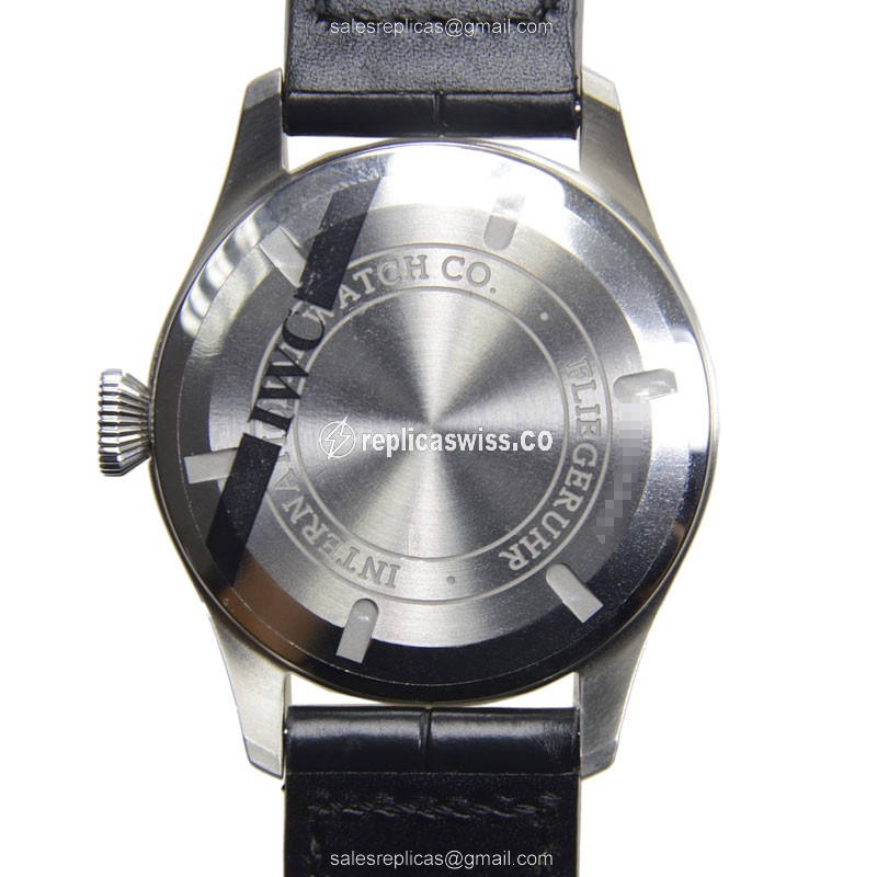 IWC PILOTS Automatic - Stainless Steel - Silver Dial - Black Alligator Strap - Sapphire Crystal - Buckle Clasp - View 3