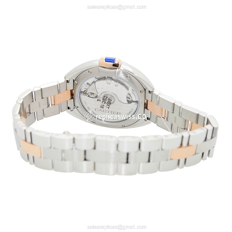 Cartier CLe DE CARTIER Replica - Automatic - Steel Case - Silver Dial on Silver Strap - View 4