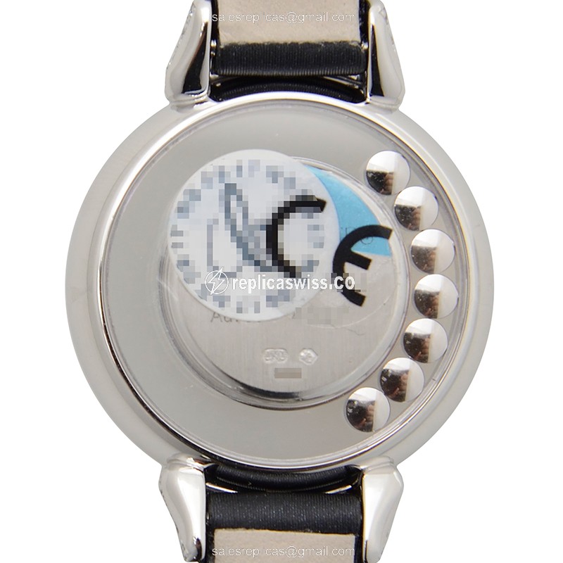 Chopard 205020-1203 Happy Diamonds - Quartz - 18kt White Gold - Diamond Dial - Skull - Blue Buckle - View 3