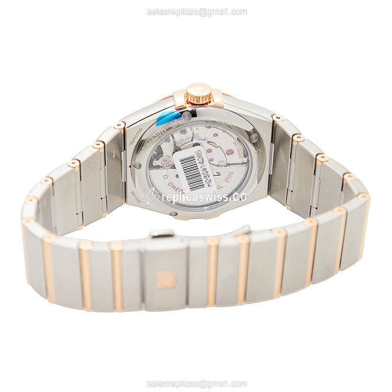 Omega Constellation Replica - Automatic - Silver Dial - 18kt Rose Gold & Steel Case - View 4