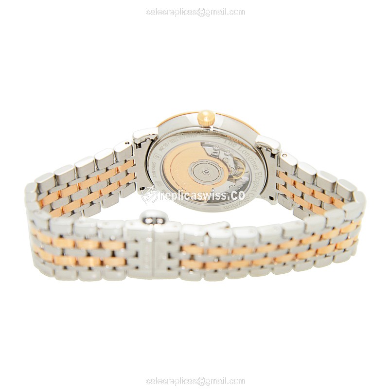 Longines L4.810.5.12.7 Replica - Automatic - 18kt Rose Gold Case - White Dial on Silver strap - View 4