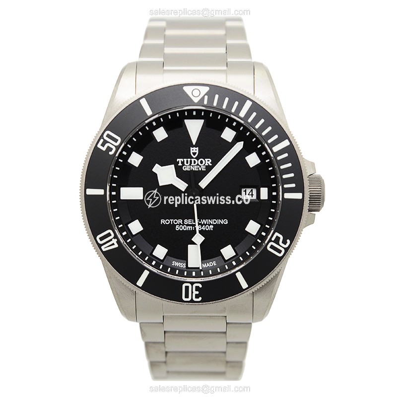 Tudor PELAGOS Replica - Automatic - Titanium Case - Black Dial - Silver Band - View 2