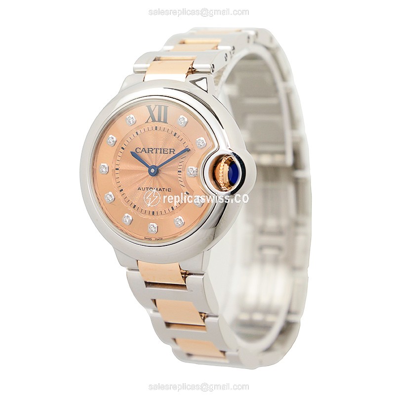 Replica Watch Cartier Ballon Bleu - Automatic Steel Gold - View 3