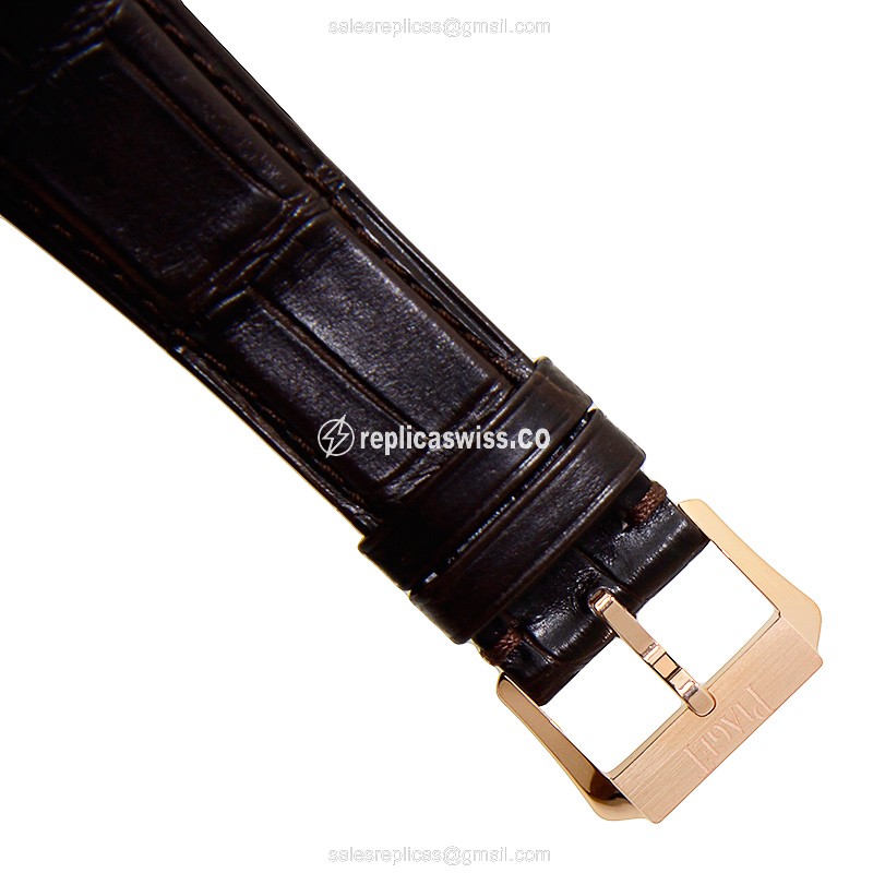 Piaget Polo Replica - Automatic - 18kt Rose Gold - Diamond Accents - White Dial - View 4