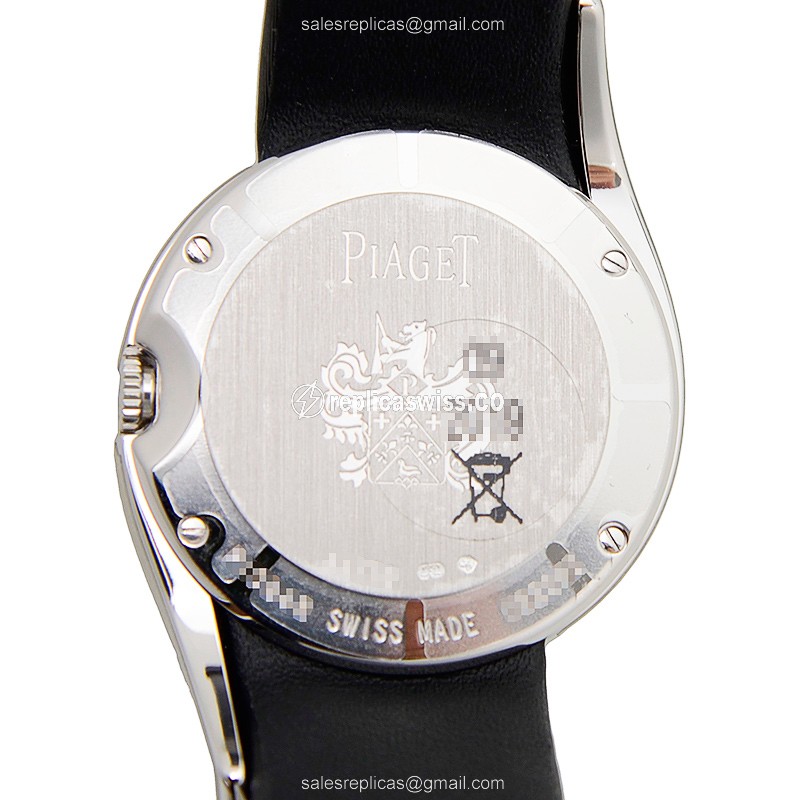 Piaget LIMELIGHT Replica - Quartz - 18kt White Gold - Diamond - Silver Dial - Silk Strap - View 3