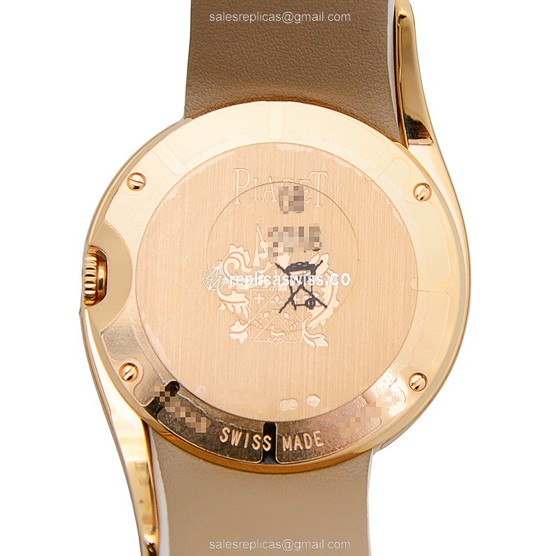 Piaget LIMELIGHT Quartz 18kt Rose Gold - Pink Dial - White Fabric Strap - Buckle Clasp - View 3