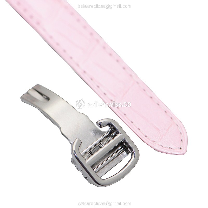 Cartier Ballon Bleu Replica - Automatic - Pink Dial - Leather Strap - Pink Clasp - View 4