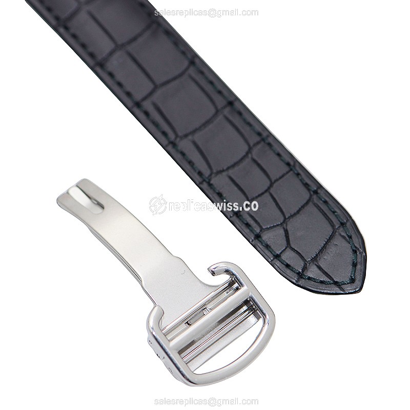 Cartier Ballon Bleu Replica - Automatic - Black Dial - Alligator Black Strap - View 4