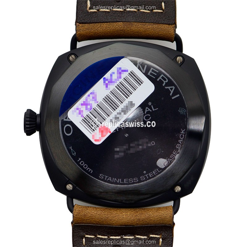 Panerai PAM00613 RADIOMIR - Manual - Ceramic - Black - Brown Leather - Sapphire - View 3