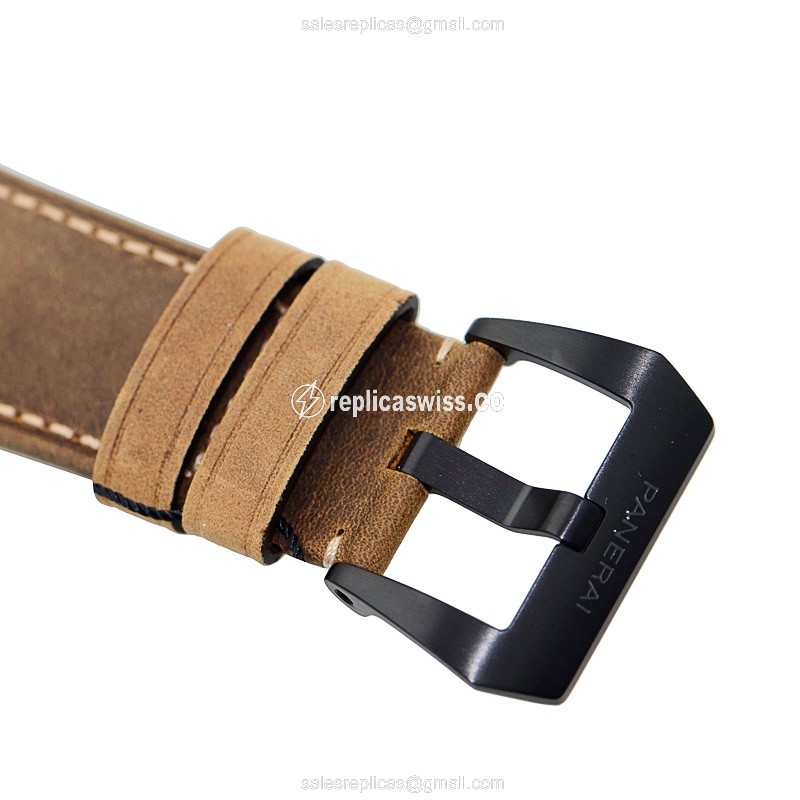 Panerai PAM00613 RADIOMIR - Manual - Ceramic - Black - Brown Leather - Sapphire - View 4
