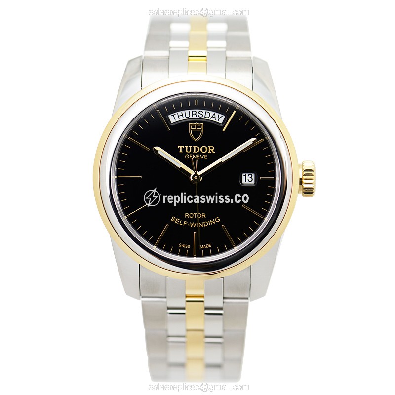 Tudor Glamour Date Watch - Automatic - Steel - Black Dial - View 2