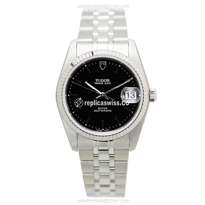 Tudor Prince Date Replica - Automatic - Black Dial - Steel Case & Band - View 2