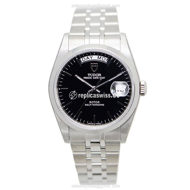 Tudor Prince Date-Day Replica - Automatic - Steel - Black - Sapphire - View 2