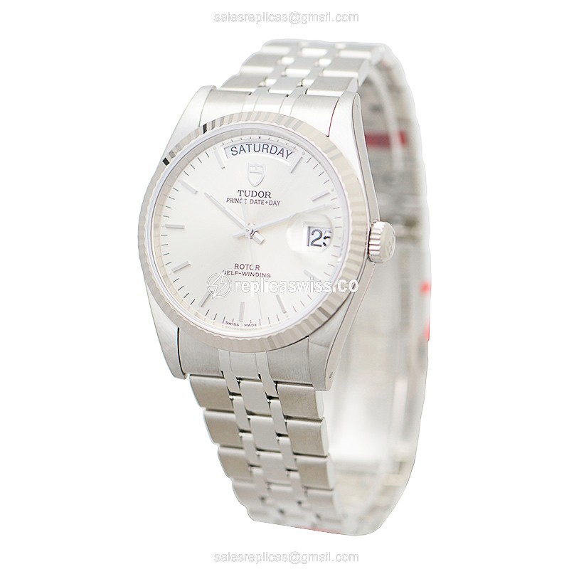 Tudor Prince Date-Day Replica - Automatic - Silver Dial - Steel Case & Strap - View 3