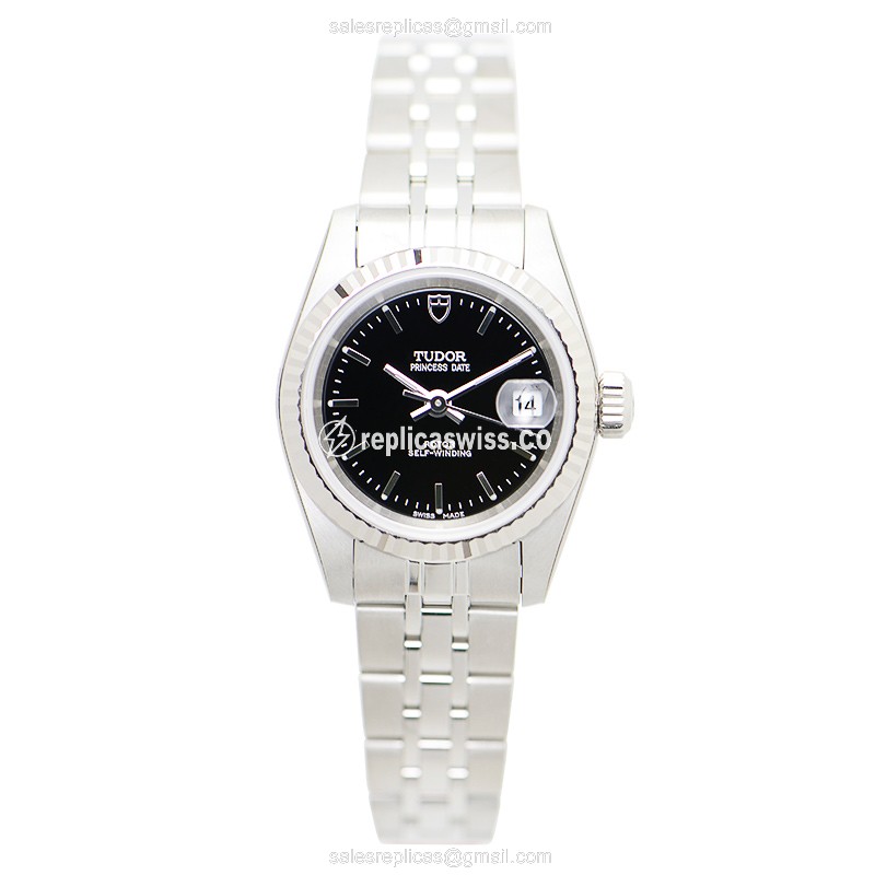 Tudor Automatic Watch - Steel - Black Dial - Silver Strap - View 2
