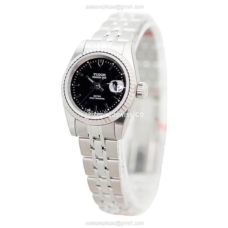 Tudor Automatic Watch - Steel - Black Dial - Silver Strap - View 3