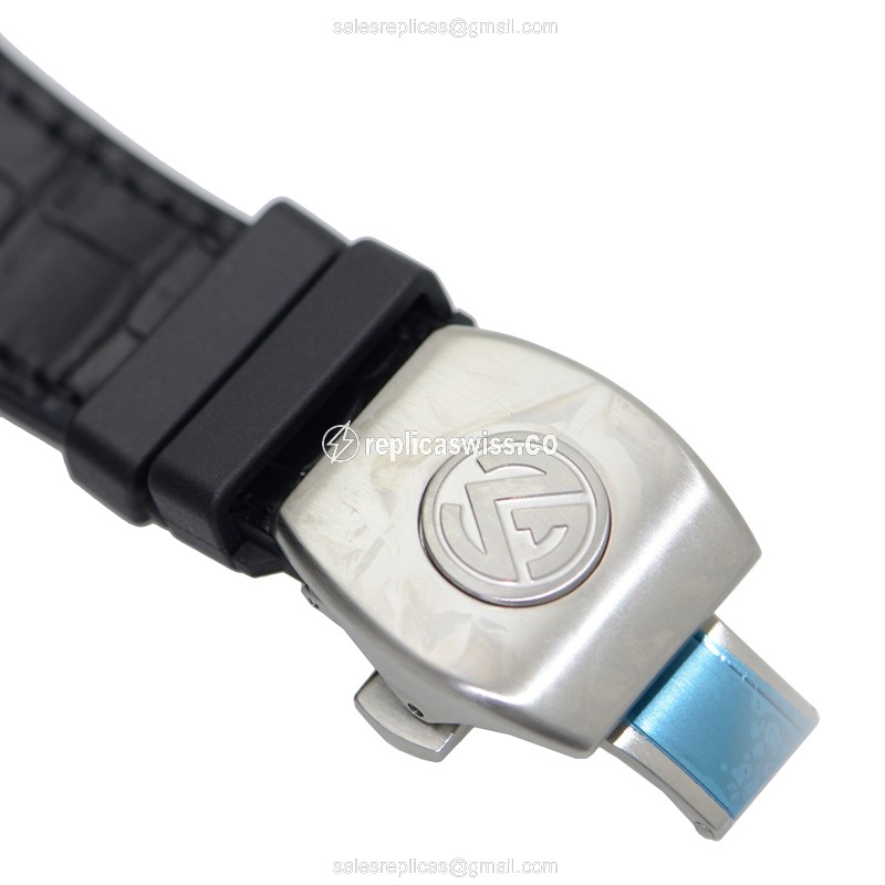 Franck Muller V45 CC DT BR AC Vanguard - Automatic - Steel Case - Black Dial - Leather Strap - View 4
