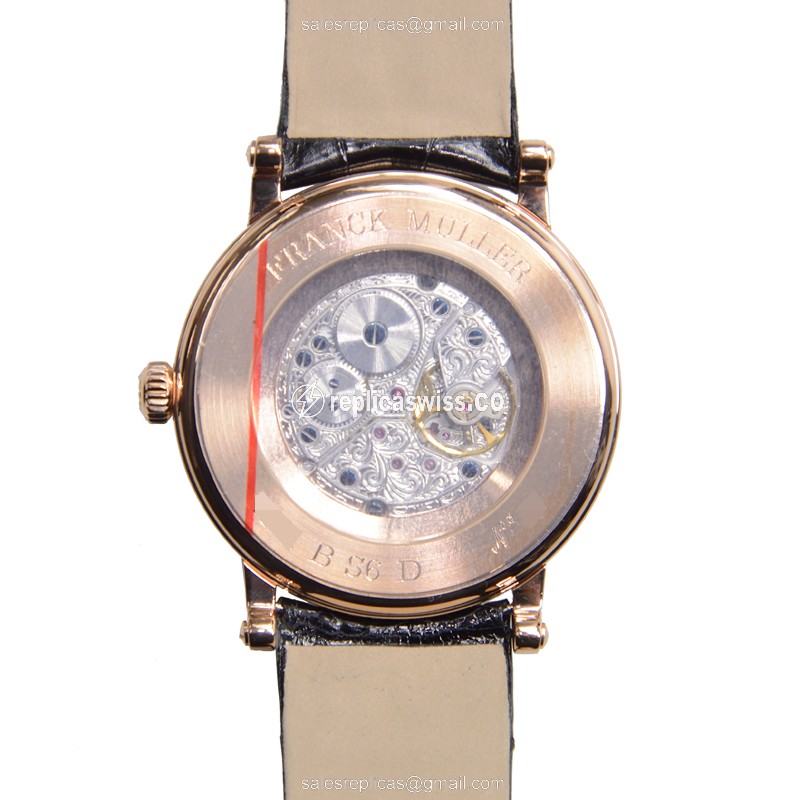 Franck Muller 7421 B S6 D LIBERTY - Automatic - Rose Gold Case - Diamonds, Silver Dial - View 3