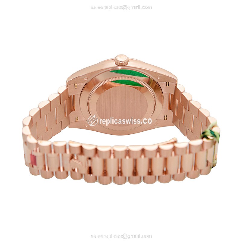 Rolex Day-Date Replica: 18kt Gold Case, Brown Dial - Automatic - View 4