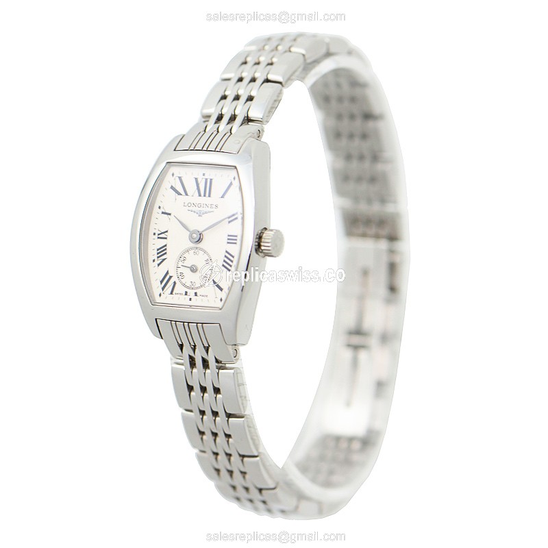 Longines EVIDENZA Quartz - Silver Steel Case, Silver Dial, Clasp - Steel Strap - View 3