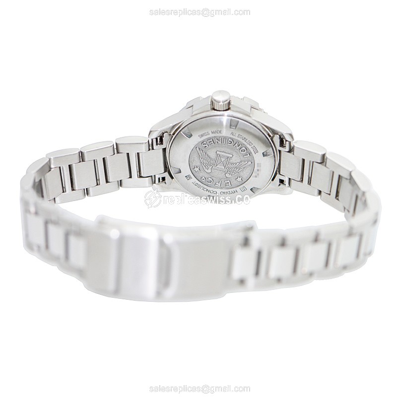 Longines CONQUEST Quartz - Silver Dial - Stainless Steel Case - Silver Strap - View 4