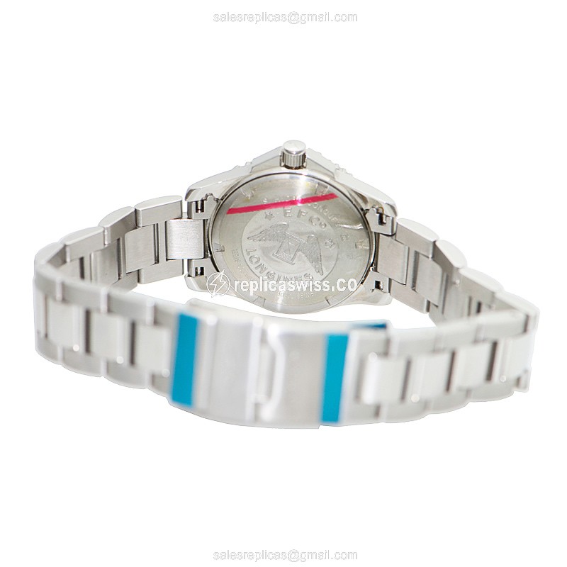 Longines CONQUEST Quartz Replica - White Dial, Steel Case | Silver Clasp, Steel Strap - View 4