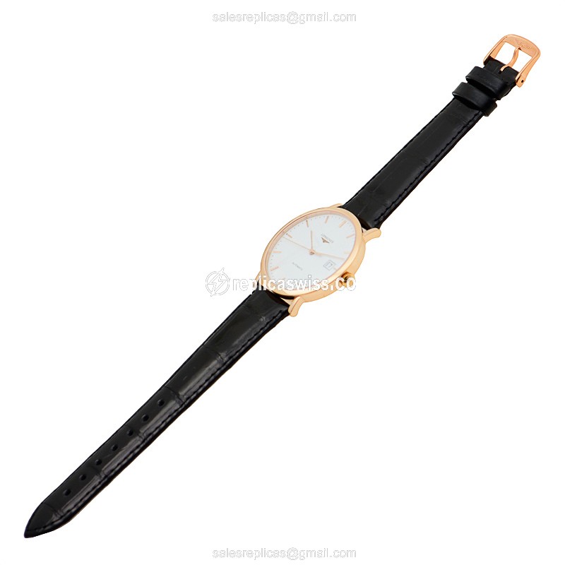 Longines L4.787.8.12.0 Replica - Automatic - 18kt Rose Gold - White Dial - View 2